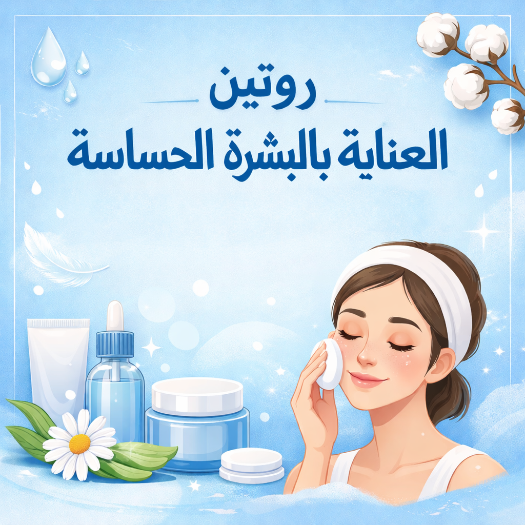 أفضل روتين للبشرة الحساسة: دليل خطوة بخطوة لبشرة هادئة ونضرة